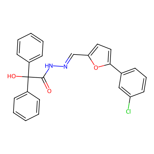 N'-{(E)-[5-(3-chlorophenyl)furan-2-yl]methylidene}-2-hydroxy-2,2-diphenylacetohydrazide structure