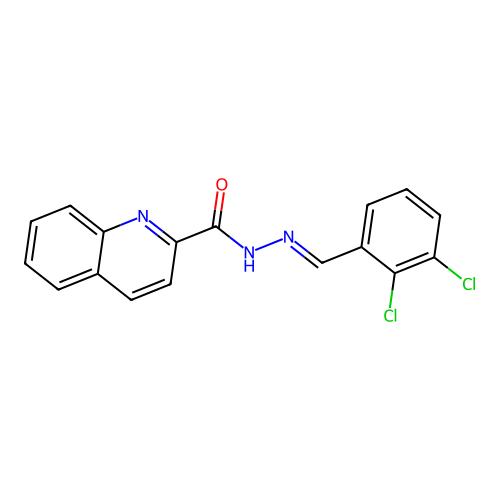 N-[(2,3-dichlorophenyl)methylideneamino]quinoline-2-carboxamide structure