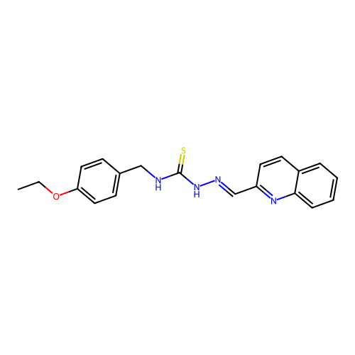(2E)-N-(4-ethoxybenzyl)-2-(quinolin-2-ylmethylidene)hydrazinecarbothioamide structure