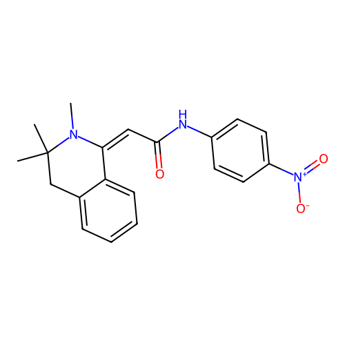 (2E)-N-(4-nitrophenyl)-2-(2,3,3-trimethyl-4H-isoquinolin-1-ylidene)acetamide structure