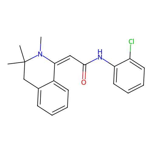 (2E)-N-(2-chlorophenyl)-2-(2,3,3-trimethyl-4H-isoquinolin-1-ylidene)acetamide structure