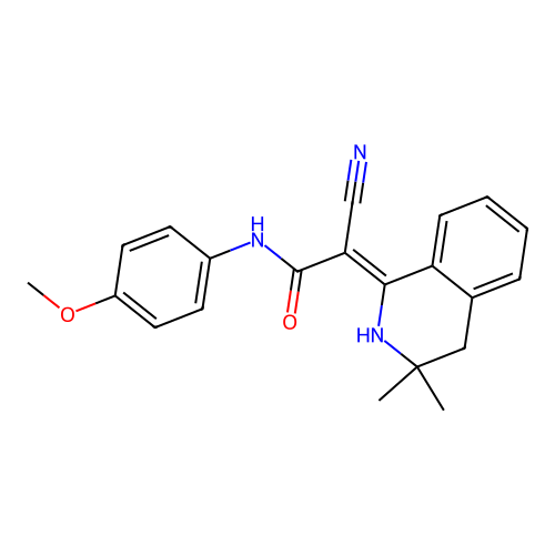 2-cyano-2-(3,3-dimethyl-2,4-dihydroisoquinolin-1-ylidene)-N-(4-methoxyphenyl)acetamide structure