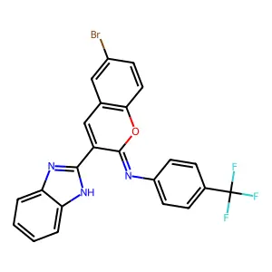 3-(1H-benzimidazol-2-yl)-6-bromo-N-[4-(trifluoromethyl)phenyl]chromen-2-imine structure