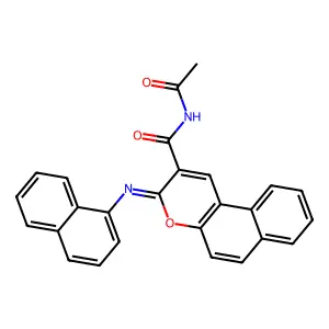 N-acetyl-3-naphthalen-1-yliminobenzo[f]chromene-2-carboxamide structure