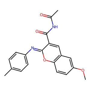 (2Z)-N-acetyl-6-methoxy-2-[(4-methylphenyl)imino]-2H-chromene-3-carboxamide structure