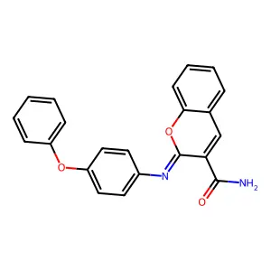 (2Z)-2-[(4-phenoxyphenyl)imino]-2H-chromene-3-carboxamide structure