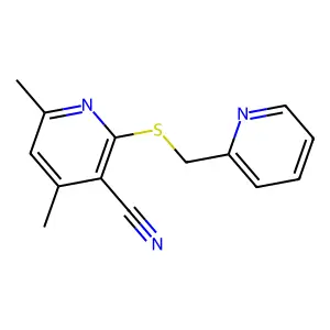 4,6-Dimethyl-2-(pyridin-2-ylmethylsulfanyl)pyridine-3-carbonitrile structure