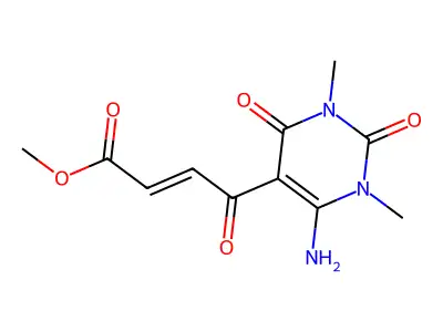 Methyl 4-(4-amino-1,3-dimethyl-2,6-dioxopyrimidin-5-yl)-4-oxobut-2-enoate structure