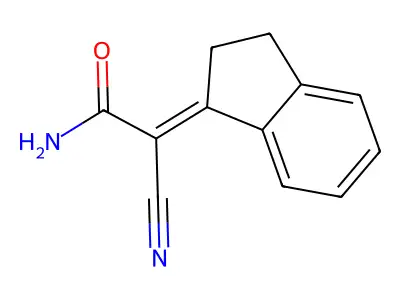 delta1,alpha-Indanacetamide, alpha-cyano-, (E)- structure