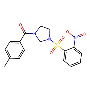 (4-Methylphenyl)-[3-(2-nitrophenyl)sulfonylimidazolidin-1-yl]methanone structure