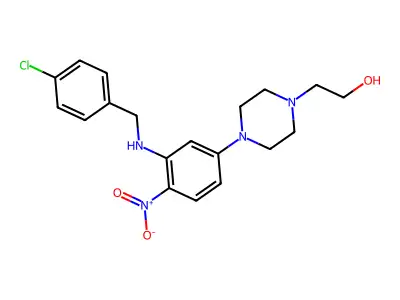 2-[4-[3-[(4-Chlorophenyl)methylamino]-4-nitrophenyl]piperazin-1-yl]ethanol structure