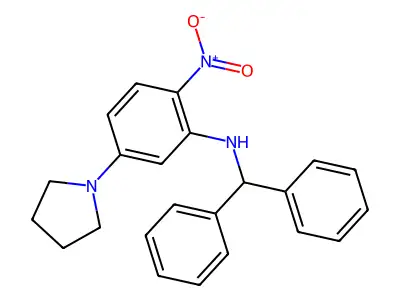 N-benzhydryl-2-nitro-5-pyrrolidin-1-ylaniline structure