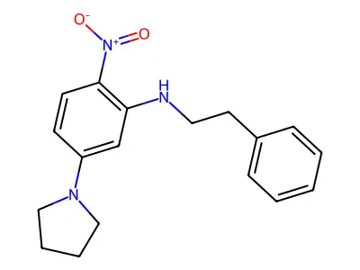 2-nitro-N-(2-phenylethyl)-5-(pyrrolidin-1-yl)aniline structure