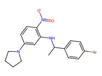 N-[1-(4-bromophenyl)ethyl]-2-nitro-5-pyrrolidin-1-ylaniline structure