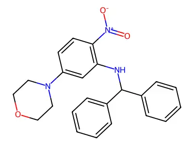 N-[5-(4-Morpholinyl)-2-nitrophenyl]-alpha-phenylbenzenemethanamine structure