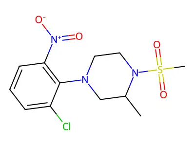 4-(2-Chloro-6-nitrophenyl)-2-methyl-1-methylsulfonylpiperazine structure
