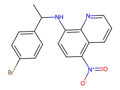 N-[1-(4-bromophenyl)ethyl]-5-nitroquinolin-8-amine structure