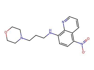N-(3-morpholin-4-ylpropyl)-5-nitroquinolin-8-amine structure
