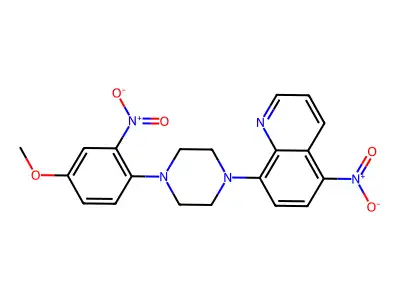 8-[4-(4-Methoxy-2-nitrophenyl)piperazin-1-yl]-5-nitroquinoline structure