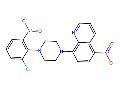 8-[4-(2-Chloro-6-nitrophenyl)piperazin-1-yl]-5-nitroquinoline structure
