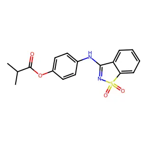 4-[(1,1-Dioxido-1,2-benzothiazol-3-yl)amino]phenyl 2-methylpropanoate structure