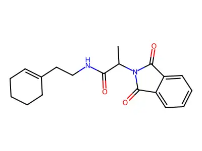 N-(2-cyclohex-1-en-1-ylethyl)-2-(1,3-dioxo-1,3-dihydro-2H-isoindol-2-yl)propanamide structure