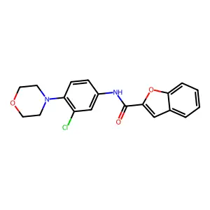N-(3-chloro-4-morpholin-4-ylphenyl)-1-benzofuran-2-carboxamide structure
