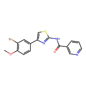 N-[4-(3-bromo-4-methoxyphenyl)-1,3-thiazol-2-yl]pyridine-3-carboxamide structure