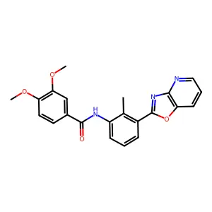 3,4-Dimethoxy-N-(2-methyl-3-oxazolo[4,5-b]pyridin-2-yl-phenyl)-benzamide structure