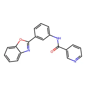 N-[3-(1,3-benzoxazol-2-yl)phenyl]pyridine-3-carboxamide structure