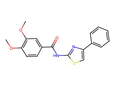 3,4-dimethoxy-N-(4-phenyl-1,3-thiazol-2-yl)benzamide structure