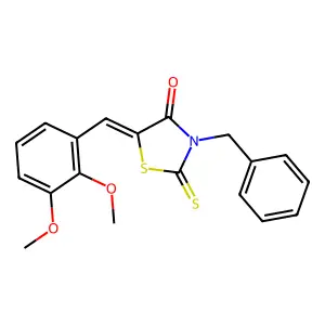 (5Z)-3-benzyl-5-(2,3-dimethoxybenzylidene)-2-thioxo-1,3-thiazolidin-4-one structure