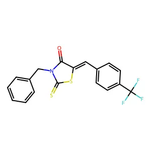 3-Benzyl-2-thioxo-5-[4-(trifluoromethyl)benzylidene]-1,3-thiazolidin-4-one structure
