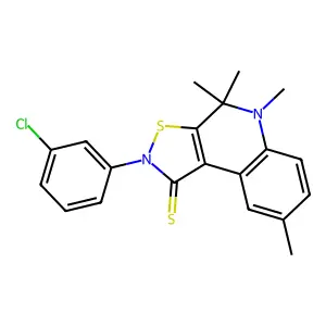 2-(3-Chlorophenyl)-4,4,5,8-tetramethyl-[1,2]thiazolo[5,4-c]quinoline-1-thione structure
