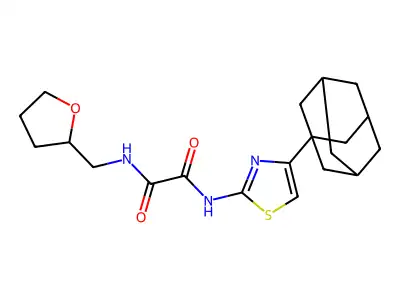 N-(4-Adamantan-1-yl-thiazol-2-yl)-N'-(tetrahydro-furan-2-ylmethyl)-oxalamide structure