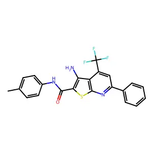 3-Amino-N-(4-ME-PH)-6-PH-4-(trifluoromethyl)thieno(2,3-B)pyridine-2-carboxamide structure