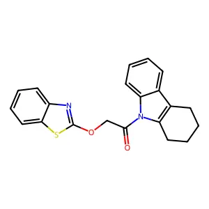 2-(2-Benzothiazolyloxy)-1-(1,2,3,4-tetrahydro-9H-carbazol-9-yl)ethanone structure