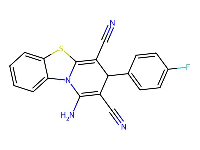1-Amino-3-(4-fluorophenyl)-3H-pyrido[2,1-b][1,3]benzothiazole-2,4-dicarbonitrile structure