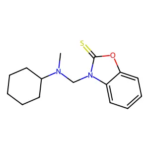 3-[[Cyclohexyl(methyl)amino]methyl]-1,3-benzoxazole-2-thione structure