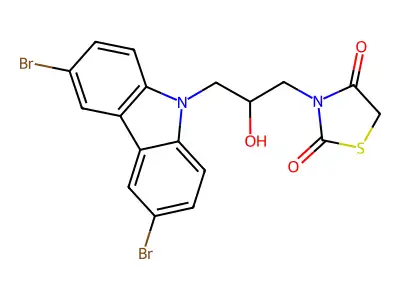 3-[3-(3,6-Dibromo-carbazol-9-yl)-2-hydroxy-propyl]-thiazolidine-2,4-dione structure