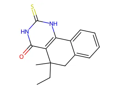5-Ethyl-5-methyl-2-sulfanylidene-1,6-dihydrobenzo[h]quinazolin-4-one structure