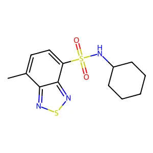 N-cyclohexyl-7-methyl-2,1,3-benzothiadiazole-4-sulfonamide structure