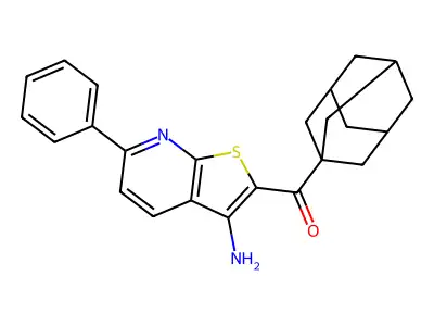 1-Adamantyl-(3-amino-6-phenylthieno[2,3-b]pyridin-2-yl)methanone structure