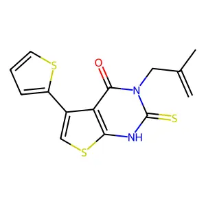 3-(2-methylallyl)-5-(thiophen-2-yl)-2-thioxo-2,3-dihydrothieno[2,3-d]pyrimidin-4(1H)-one structure
