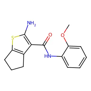 2-amino-N-(2-methoxyphenyl)-5,6-dihydro-4H-cyclopenta[b]thiophene-3-carboxamide structure