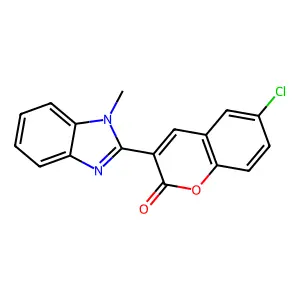 6-Chloro-3-(1-methylbenzimidazol-2-yl)chromen-2-one structure