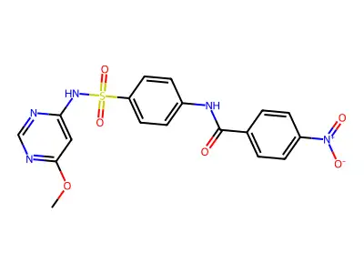 N-(4-(N-(6-methoxypyrimidin-4-yl)sulfamoyl)phenyl)-4-nitrobenzamide structure