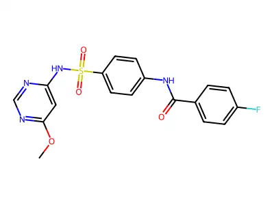 4-Fluoro-N-{4-[(6-methoxypyrimidin-4-YL)sulfamoyl]phenyl}benzamide structure