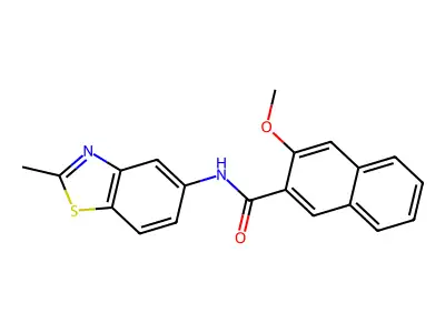 3-methoxy-N-(2-methyl-1,3-benzothiazol-5-yl)naphthalene-2-carboxamide structure