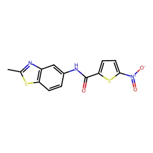 N-(2-methyl-1,3-benzothiazol-5-yl)-5-nitrothiophene-2-carboxamide structure